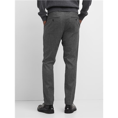 Skinny fit wool blend pants with stretch