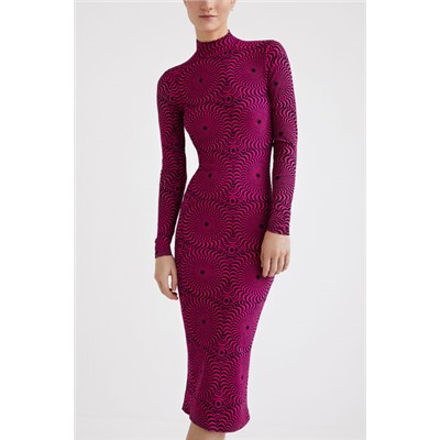 Vestido midi slim psicodelia