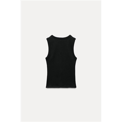 SLEEVELESS RIBBED TOP