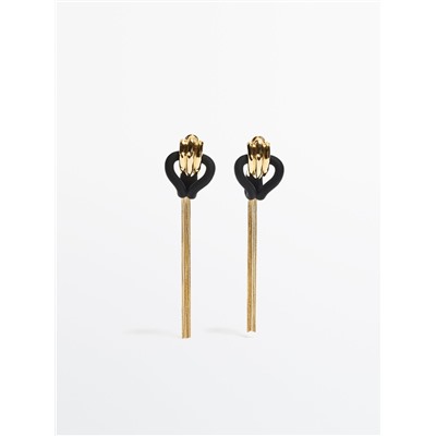 Pendientes largos cascada contraste -Studio