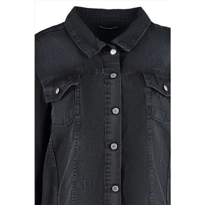 Antrasit Cep Detaylı Denim Ceket TBBSS22YE00000