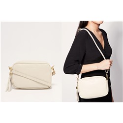 Bandolera de piel Gaby Beige