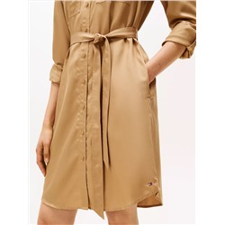 Long-Sleeve Belted Utility Shirtdress