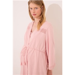 Bata "maternity" algodón rosa