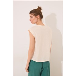 Camiseta sin mangas 100% algodón blanca