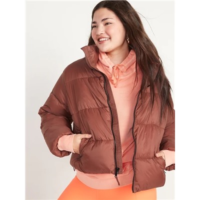 Water-Resistant Frost Free Short Puffer Jacket for Women