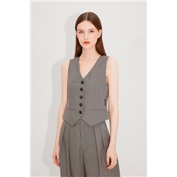 Chaleco de traje de lana Gris