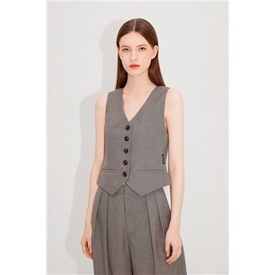 Chaleco de traje de lana Gris
