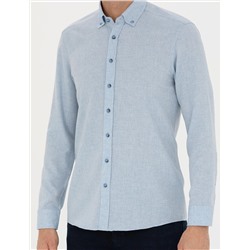Açık Mavi Slim Fit Uzun Kollu Gömlek