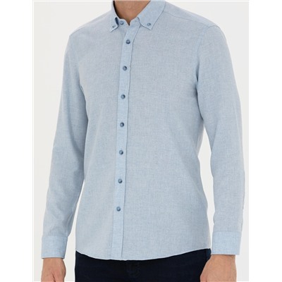 Açık Mavi Slim Fit Uzun Kollu Gömlek