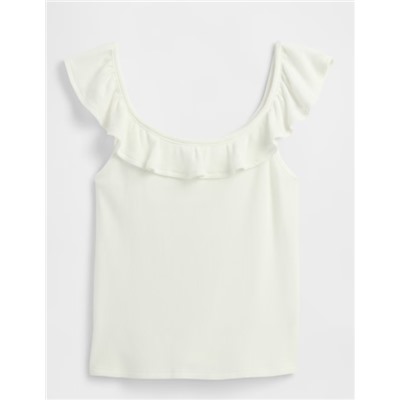 Kids Ribbed Ruffle Tank Top