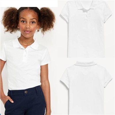 School Uniform Jersey Polo Shirt for Girls