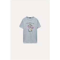 FADED-EFFECT PRINT T-SHIRT