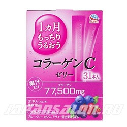 EARTH BIOCHEMICAL Collagen C Jelly 77500 мг - Коллаген желе колаген в стиках с витамином С на 31 день
