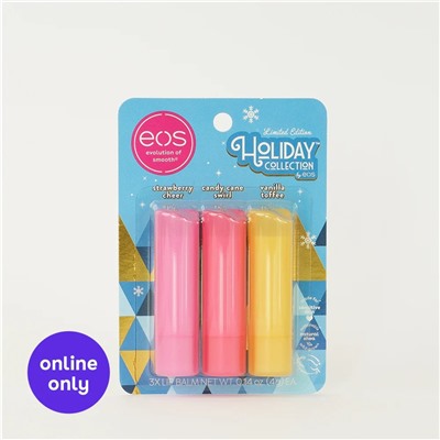 Strawberry Cheer, Candy Cane Swirl & Vanilla Toffee 3-Pack Lip Balm