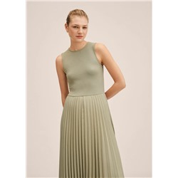 vestido asimétrico plisado  -  Mujer | MANGO OUTLET España