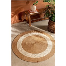 Alsace Yuvarlak Kilim - Naturel/Krem - 120 cm