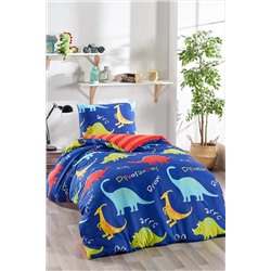 Ev & Ev Home Junior Nevresim Seti Tek Kişilik Dinazorus Mavi Ep-022025