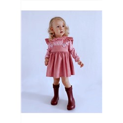 Le Petite Sole Pembe Pötikare Gömlekli Elbise KIRMIZIPTKR01