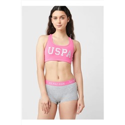 U.S. Polo Assn. Kadın Likralı Pamuklu Spor Büstiyer Şort Takımı U7S7P3O7L5