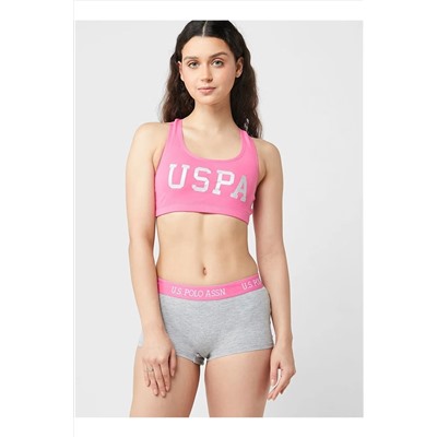 U.S. Polo Assn. Kadın Likralı Pamuklu Spor Büstiyer Şort Takımı U7S7P3O7L5