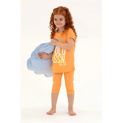 Kız Çocuk Turuncu Pijama Takımı