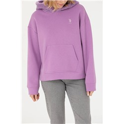 Kadın Lila Kapüşonlu Sweatshirt