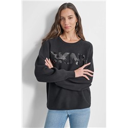 SEQUIN LOGO SWEATER