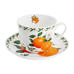 Пара чайная, 1 перс, 2 пр, 480 мл, фарфор F, белая, Апельсин, Orchard Fruits, 55515