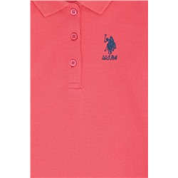 Kız Çocuk Pembe Polo Yaka Basic Sweatshirt