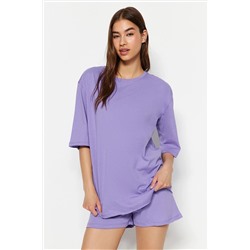 TRENDYOLMİLLA Lila Düz Süprem Örme Pijama Takımı THMSS21PT0164