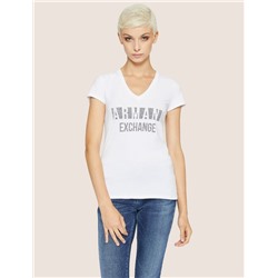 STUDDED POSITIVE-NEGATIVE LOGO TEE