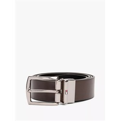 Reversible Flag Logo Loop Leather Belt