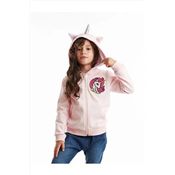 DenokidsUnicorn Kapişonlu Kız Çocuk Sweatshirt
