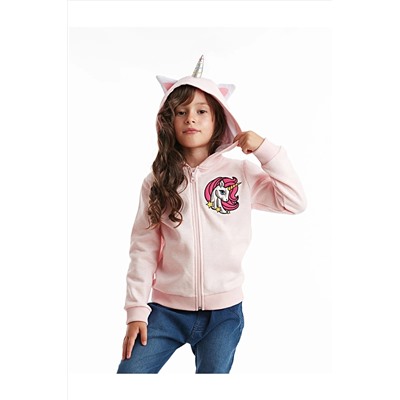 DenokidsUnicorn Kapişonlu Kız Çocuk Sweatshirt