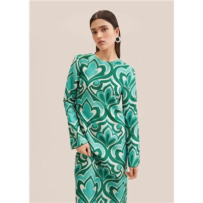 Vestido estampado abertura  -  Mujer | MANGO OUTLET España