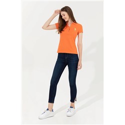 Kadın Turuncu Basic Polo Yaka Tişört