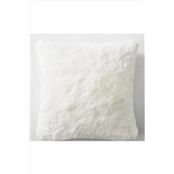 sevaradekor Peluş Kırlent Kılıfı Kar Beyaz Çift Taraflı Pelus Yastik Pelus Kırlent Kare KURK0001