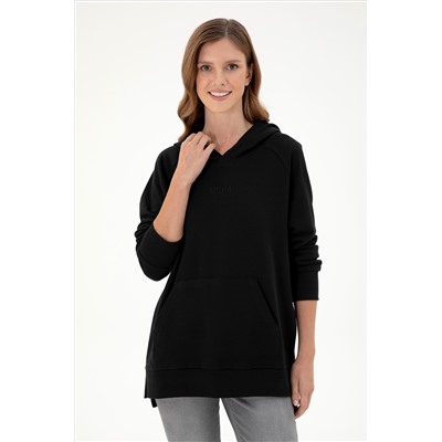 Kadın Siyah Kapüşonlu Sweatshirt