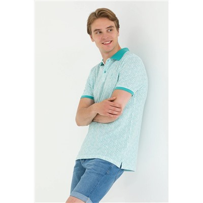 Erkek Mint Polo Yaka Tişört