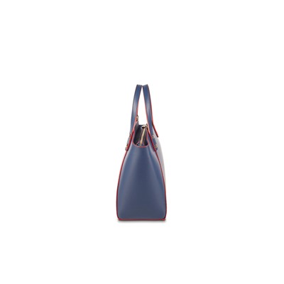 Bolso de piel Parl Azul marino y rojo
