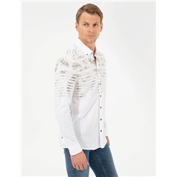 Yeşil Slim Fit Uzun Kollu Gömlek