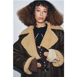 Женские замшевые перчатки без пальцев  ZAR*A