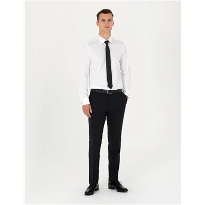 Beyaz Slim Fit Uzun Kollu Basic Gömlek