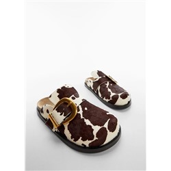 Zueco piel animal print -  Mujer | MANGO OUTLET Melilla