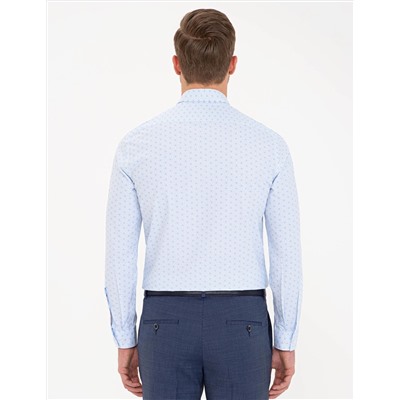 Açık Mavi Slim Fit Uzun Kollu Gömlek
