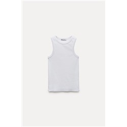FADED-EFFECT RIB T-SHIRT