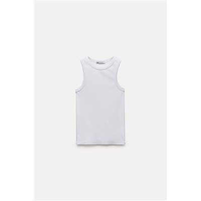 FADED-EFFECT RIB T-SHIRT