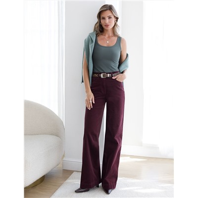 Брюки из эластичного микро-вельвета