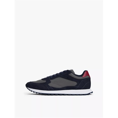 Mixed-Texture Suede Sneaker